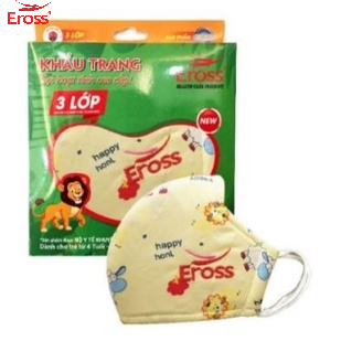 Khẩu Trang Trẻ Em Khẩu Trang Vải Ba Lớp Eross Sợi Hoạt Tính Cho Bé Từ 3t
