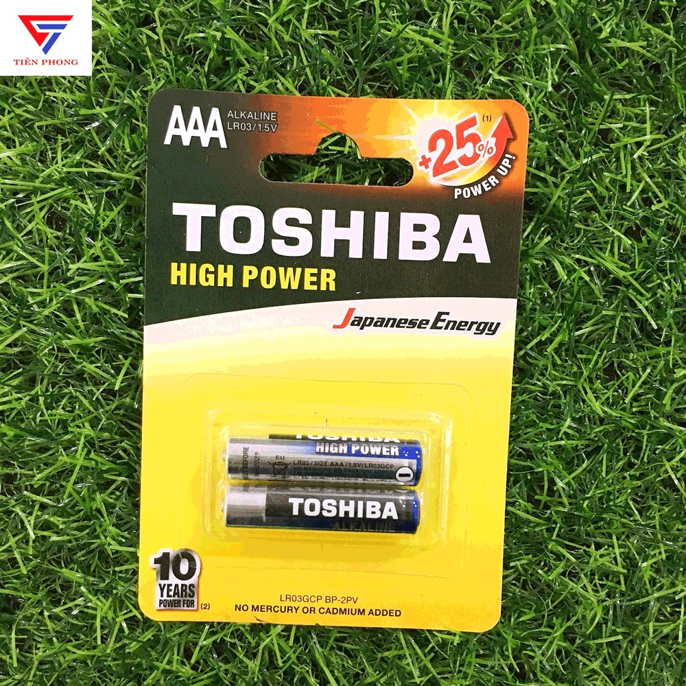 Pin đũa AAA Alkaline Toshiba chính hãng - Vỉ 2 viên