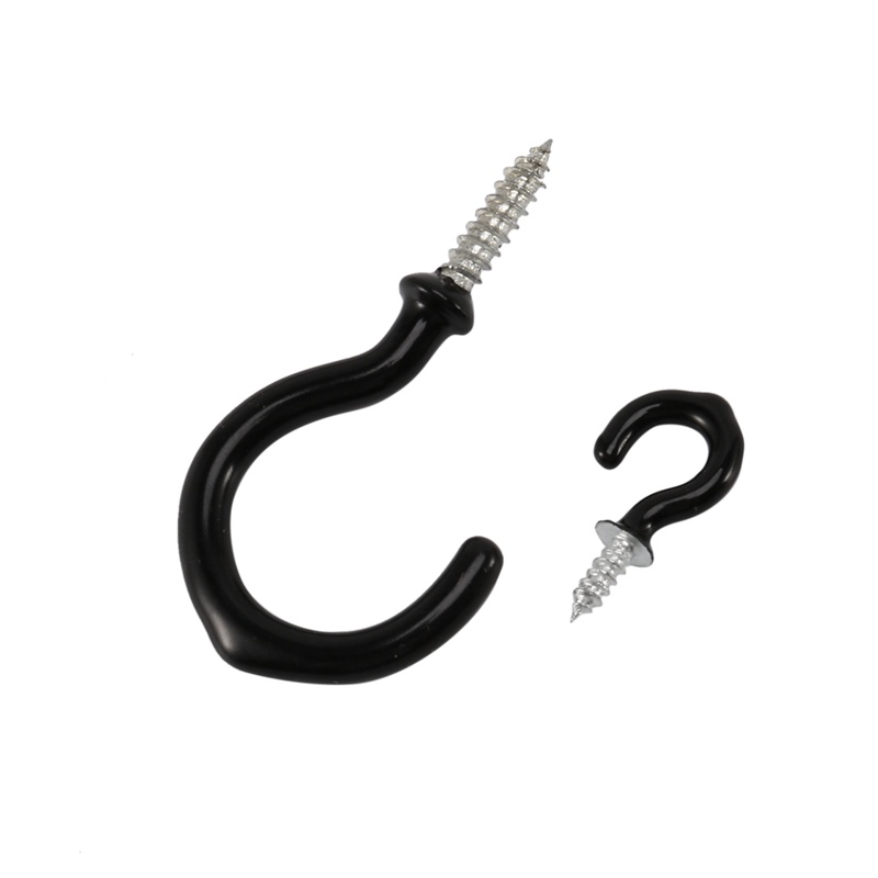 Set 70 Móc Treo Cốc / Đèn Gắn Tường 6 Kích Thước Màu Đen Trang Trí Giáng Sinh