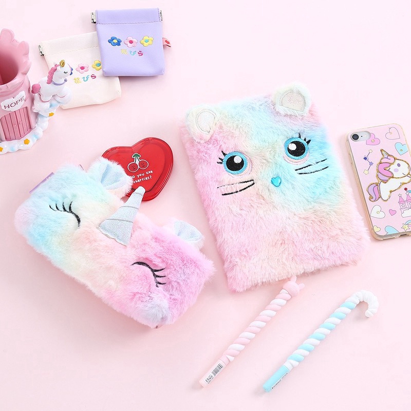 Hộp bút cute unicorn，Hộp văn phòng phẩm sang trọng，hộp bút pop ít，hộp bút lông mềm mại，hộp bút nữ