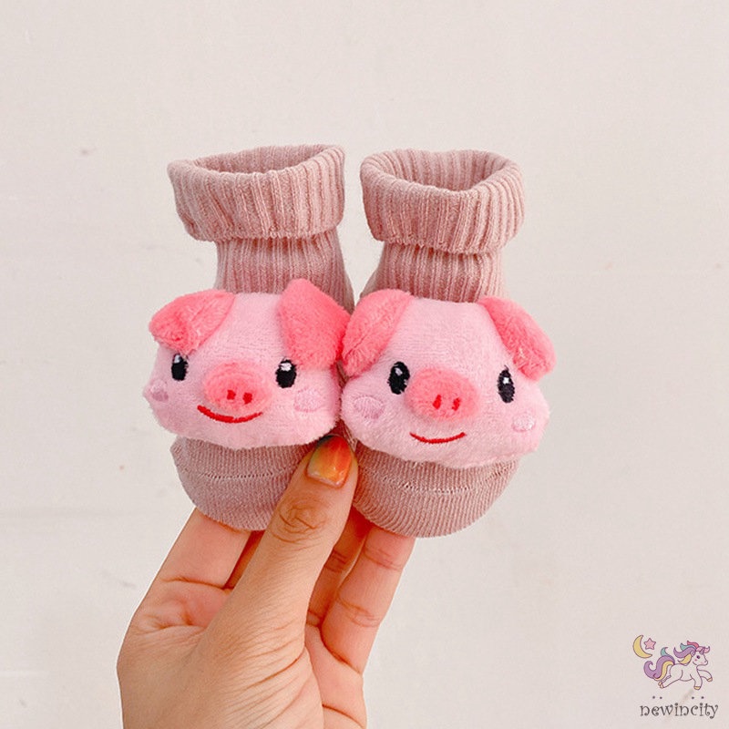 Vớ dệt kim chống trượt họa tiết hoạt hình phong cách Hàn Quốc cho bé gái