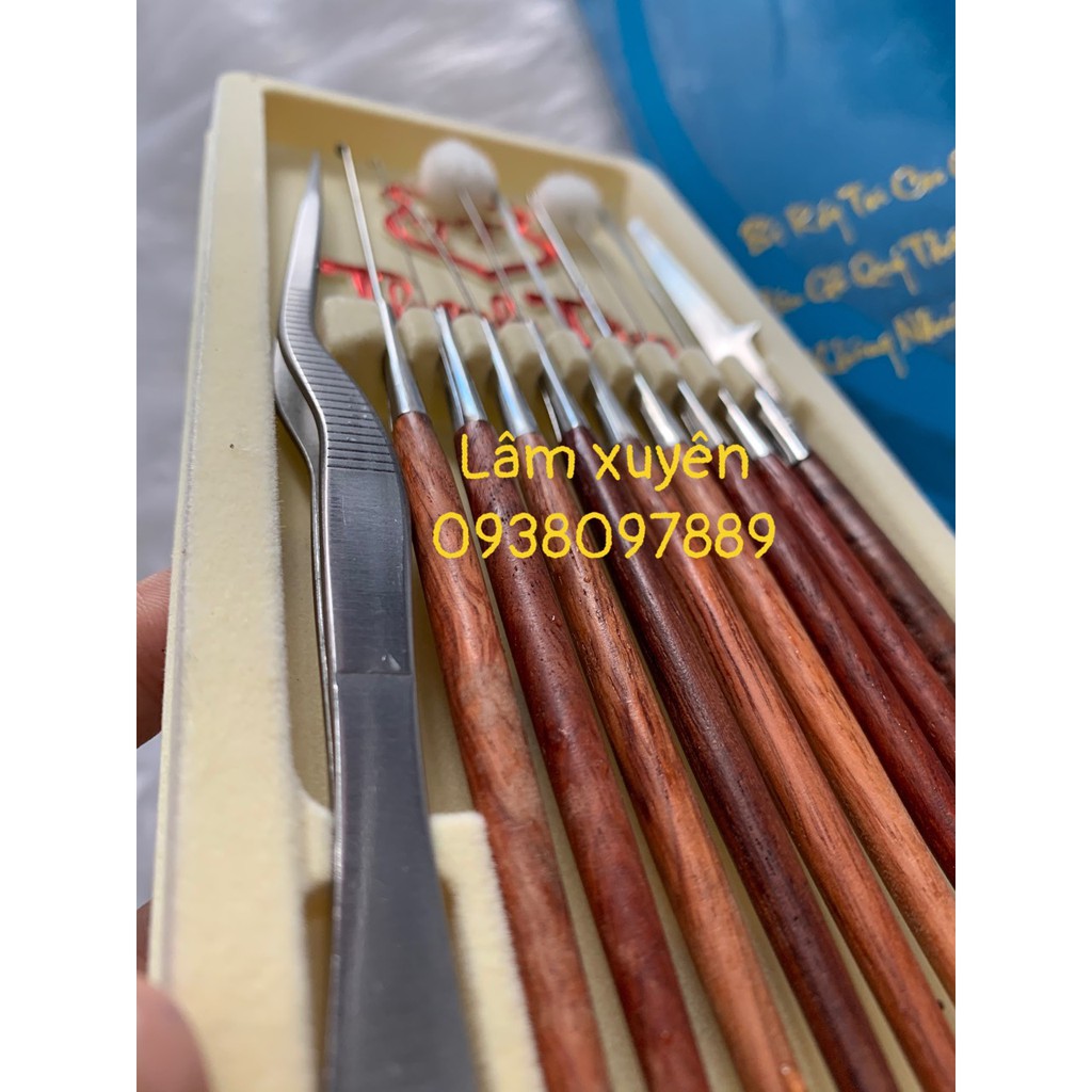 Bộ lấy ráy tai💤GIÁ RẺ💤 Thanh Tâm cao cấp, 10 món, cán gỗ không phai màu, sản phẩm cần thiết của mọi gia đình