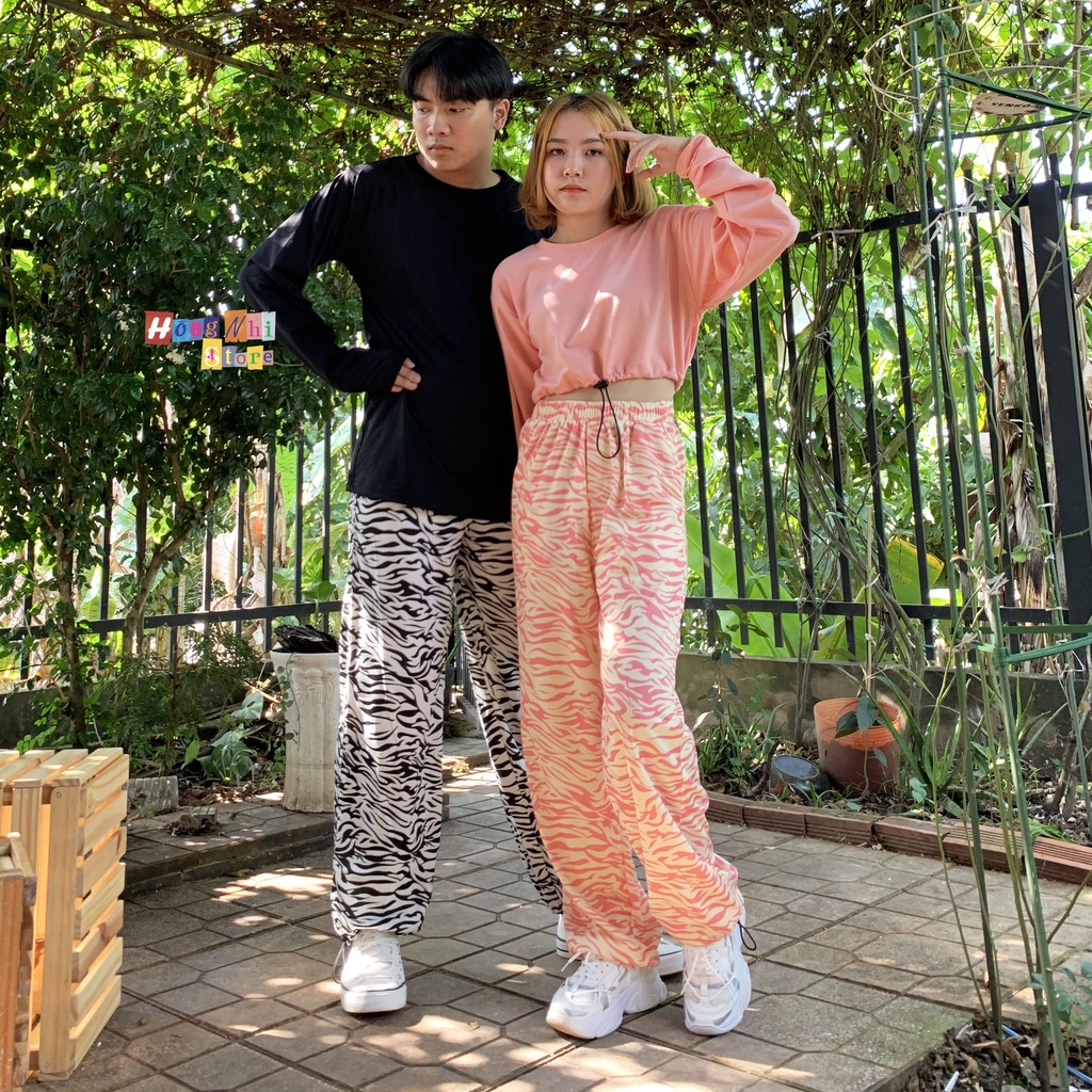 Quần Jogger 3D Ulzzang Unisex Jogger Loang Màu Dây Rút Lai Ống Rộng Báo Đen V2 - MM