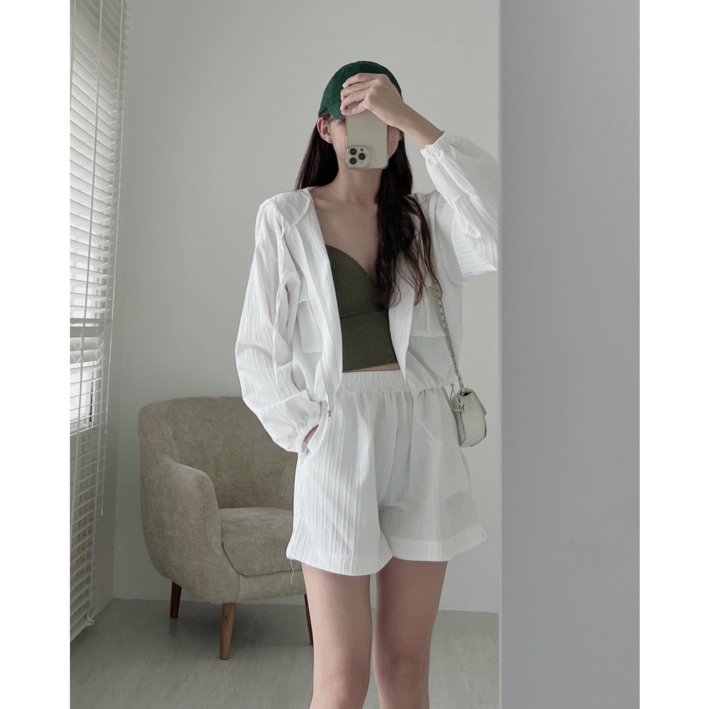 🌺🌺 Set áo khoác đũi kèm quần short style thể thao
