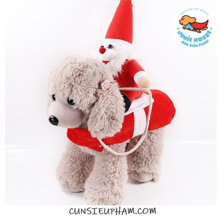 Áo cosplay ông già Noel cưỡi cho chó mèo