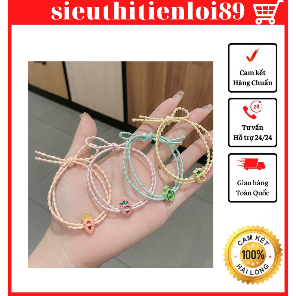 Sét 1 dây cột tóc hoa quả cho bé cực hót
