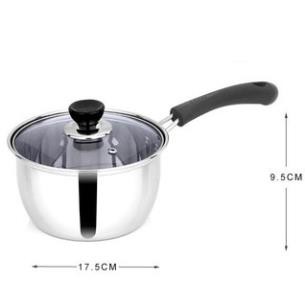 Nồi Nấu Bột, Nấu Cháo Đồ Ăn Dặm Cho Bé Inox 304 Size 18Cm Dày Dặn, Cao Cấp