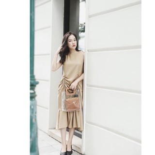Đầm suông nhún eo sang trọng