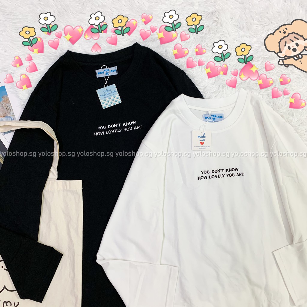 Áo Thun Tay Dài THÊU Unisex Form Rộng YOU DON'T KNOW | BigBuy360 - bigbuy360.vn