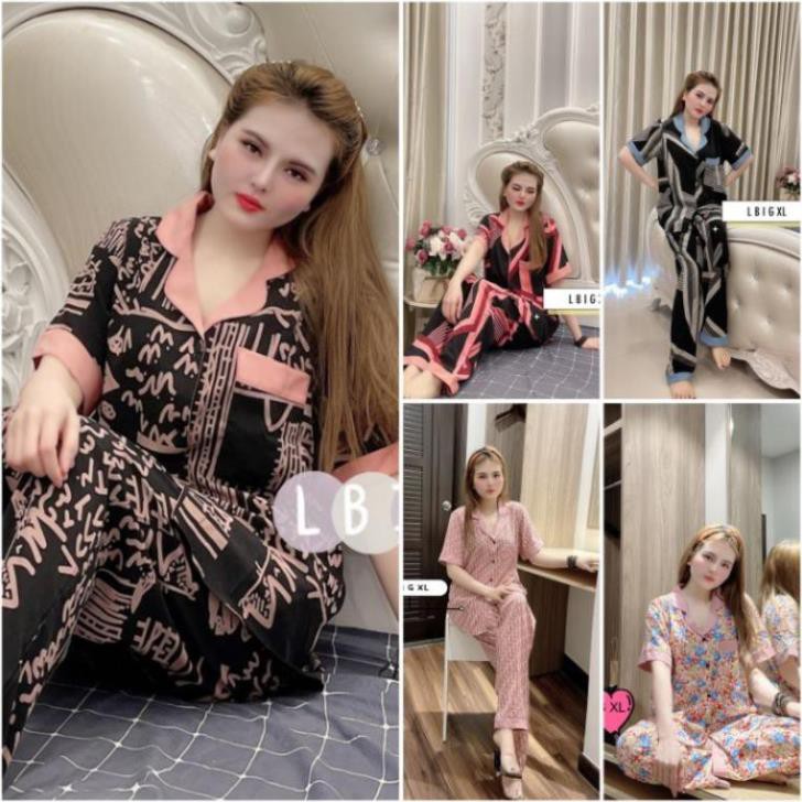 BIGSIZE - Pijama lụa Thái tay ngắn quần dài - Đồ ngủ nữ lụa loại 1 cao cấp không nhăn (ẢNH THẬT CỦA SHOP) sexy 👈  ༷ ✔