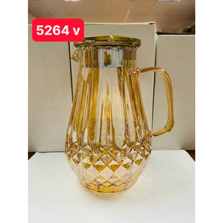 Bình đựng nước uống thủy tinh vàng vân kim cương hạt nhỏ ( giao ngẫu nhiên vân hạt )