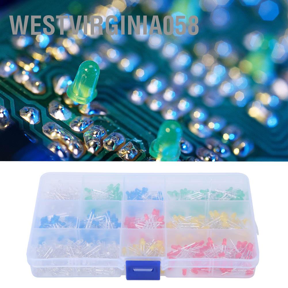 Có thể bán buôn 500 cái Blue / Yellow Red Green White 3mm LED Light Head Emitting Kit Hộp Westvirginia058 Hàng giao ngay