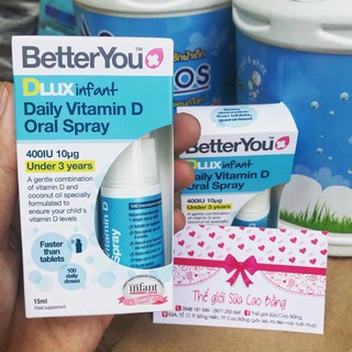 Vitamin D3 Dlux dạng xịt 15ml 400IU của Anh đủ bill ( mẫu mới)