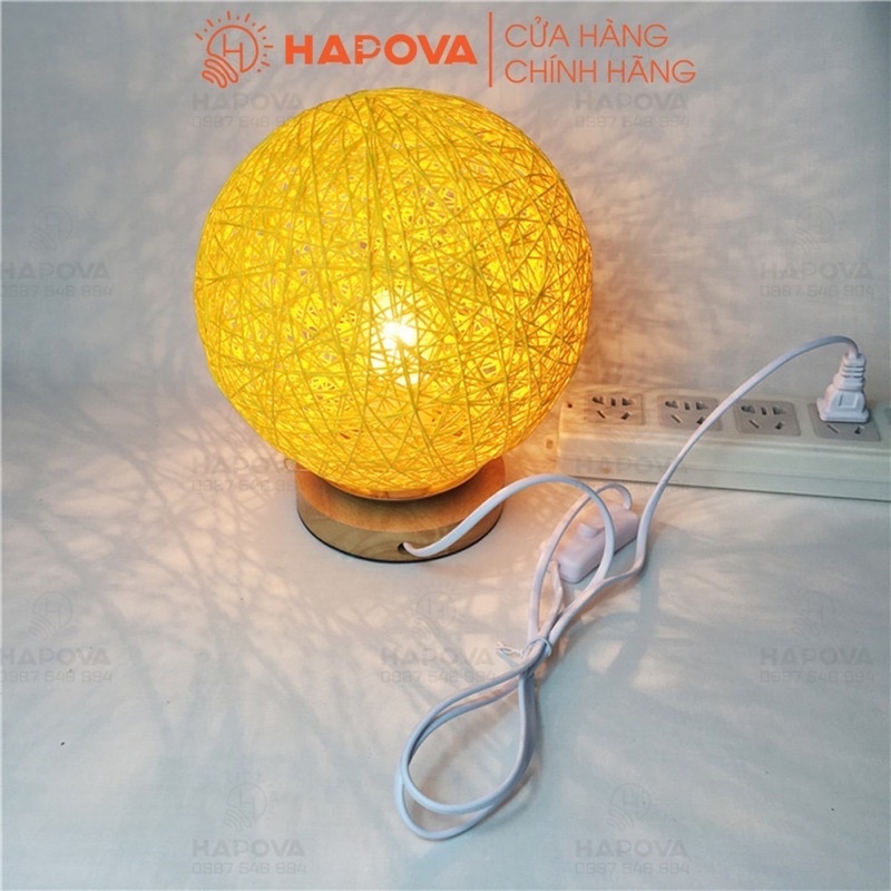 Đèn thả trần quả cầu mây nhiều màu sắc HAPOVA AISER 2095 + Tặng kèm bóng led