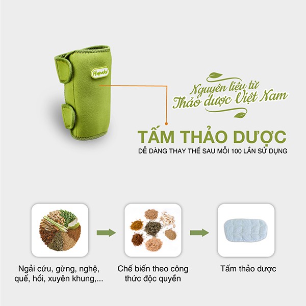 Tấm Thảo Dược Đai Chườm Khuỷu Tay Cắm Điện Hapaku