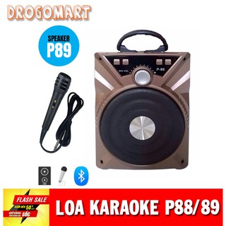 ( FREESHIP 99K ) Loa kẹo kéo mini Loa xách tay bluetooth hát karaoke P88 P89 kèm mic Bảo Hành 6 tháng