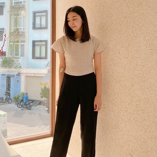 Quần suông basic E.studio màu đen, must-have-item