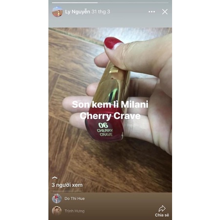 Son thỏi kem Milani 06 Đỏ cherry