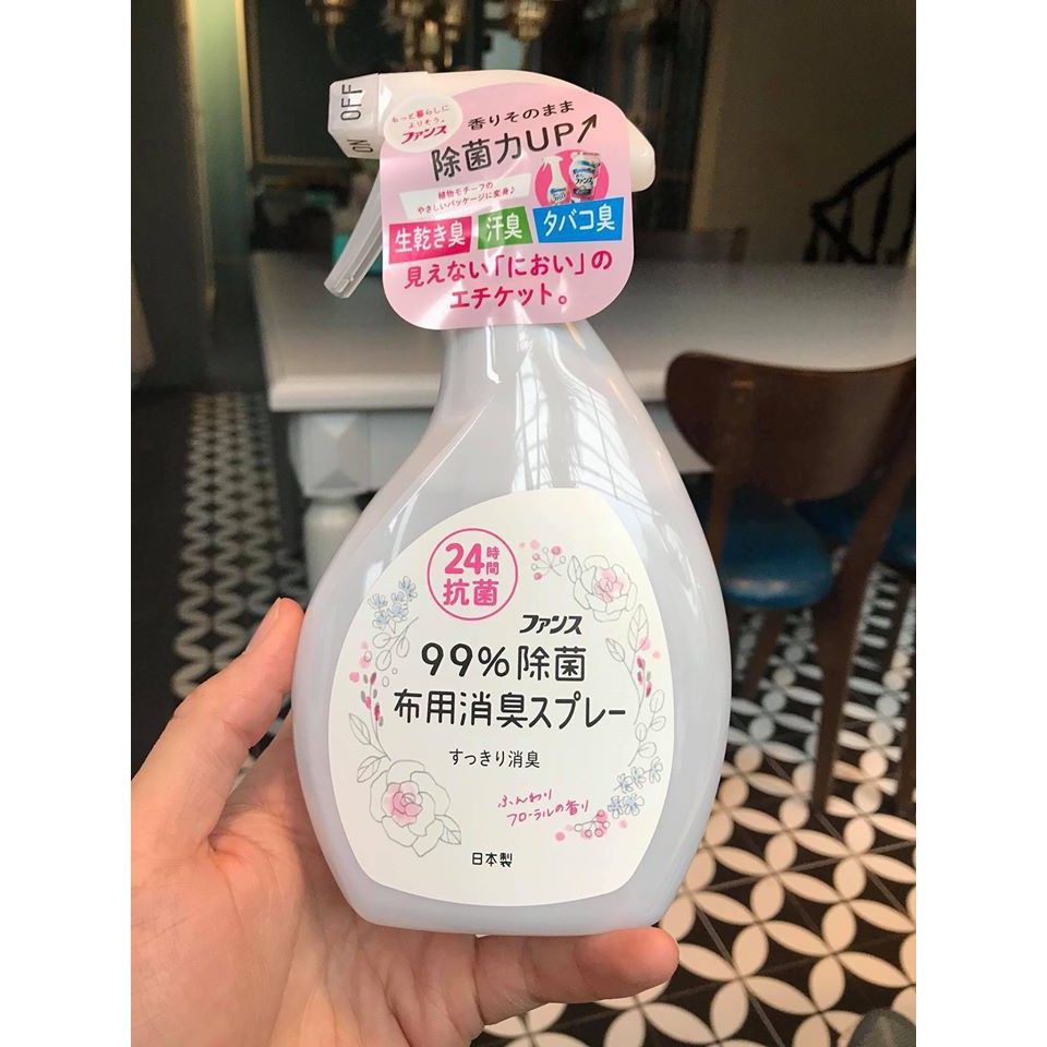 [Hỏa tốc HCM] Xịt thơm và kháng khuẩn quần áo hương hoa 380ml DAIICHI NỘI ĐỊA NHẬT BẢN