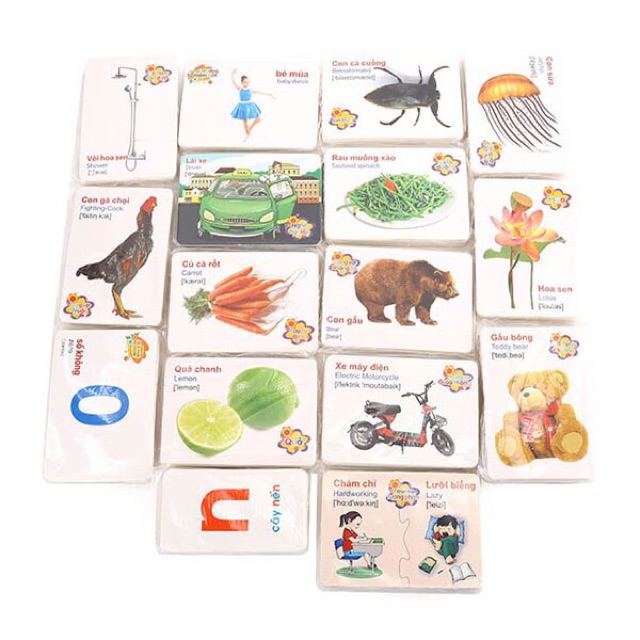 Bộ thẻ học thông minh 16 chủ đề Anh - Việt cho bé