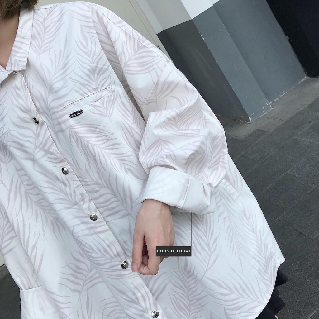 Áo Sơ Mi Nữ Form Rộng Họa Tiết Sơ Mi Nữ Tay Dài Cổ Bẻ Unisex Phong Cách Cá Tính Năng Động LUKK 1822 Gous Official