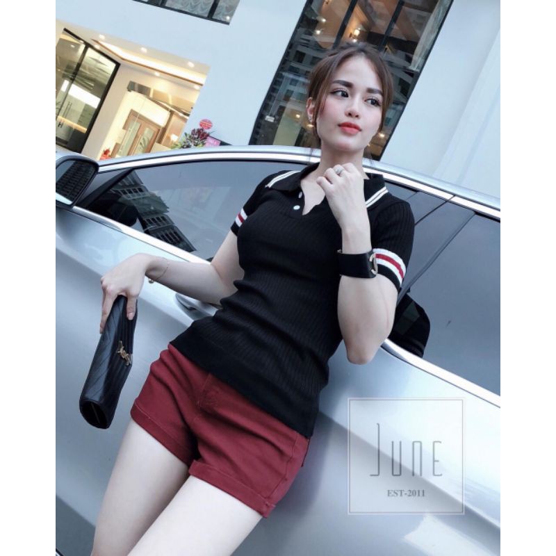 Áo len khuy cổ viền hàng QC