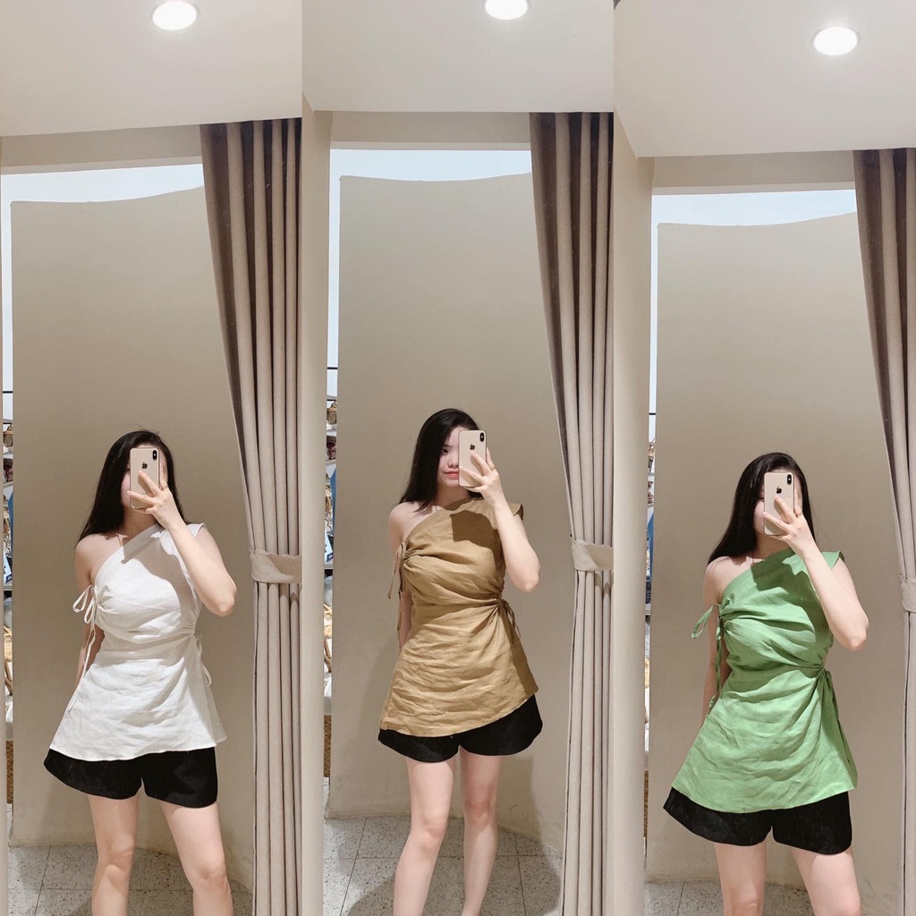 M SA009 Áo linen lệch vai SJSY