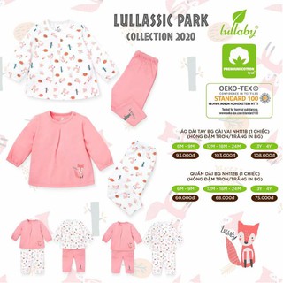 Lullaby 2020 Bộ quần áo màu hồng trơn nhún ngực cho bé gái -Size 6m-4y