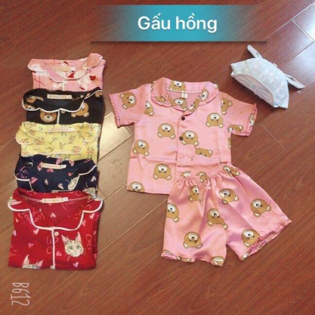 Combo 3 bộ pizama lụa trẻ em