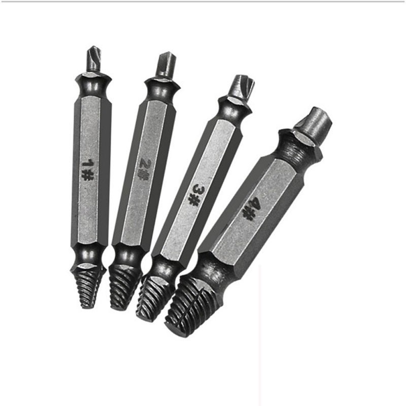mũi khoan lấy ốc gãy Bộ 4 lấy ốc gãy，Loại bỏ bất kỳ ốc vít hoặc bu lông