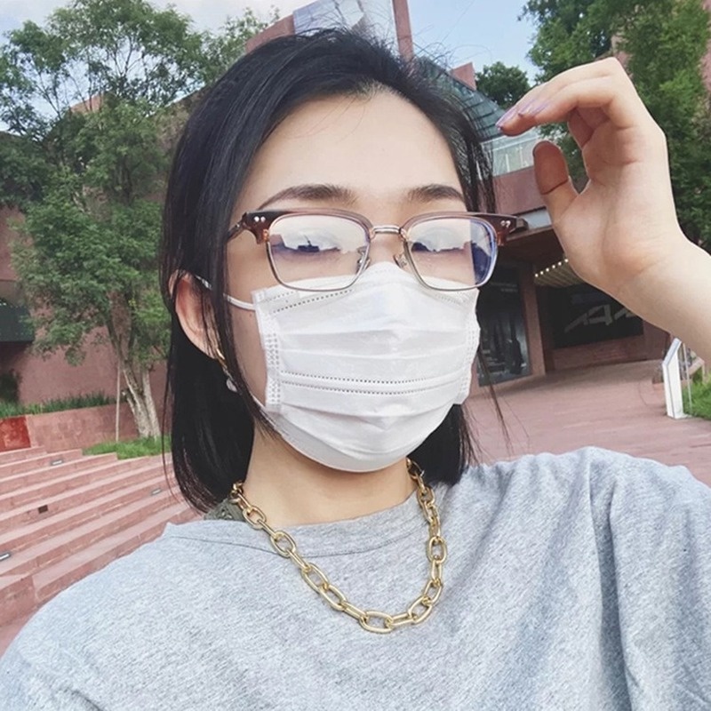 Mắt Kính TR90 Gọng Kim Loại Chống Ánh Sáng Xanh Hình Chữ Nhật Thời Trang Cho Nam Và Nữ