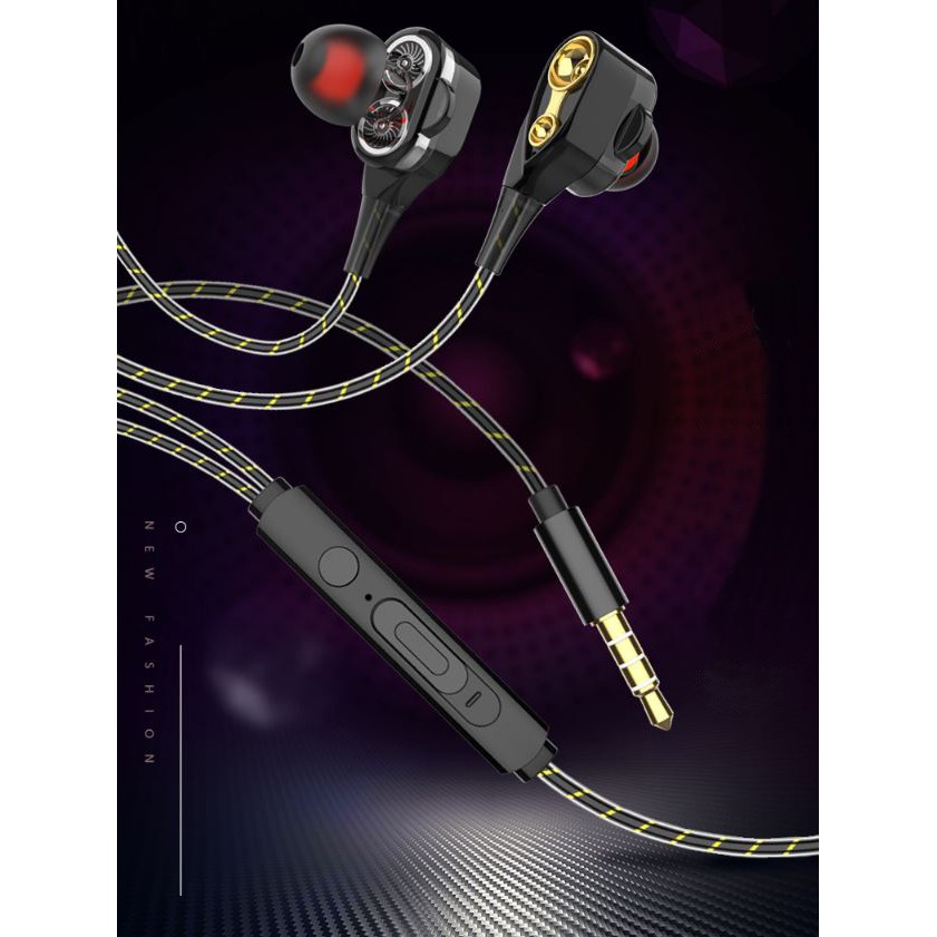 Tai nghe loa kép siêu bass + Tặng túi đựng tai nghe chống rối dây - MB009