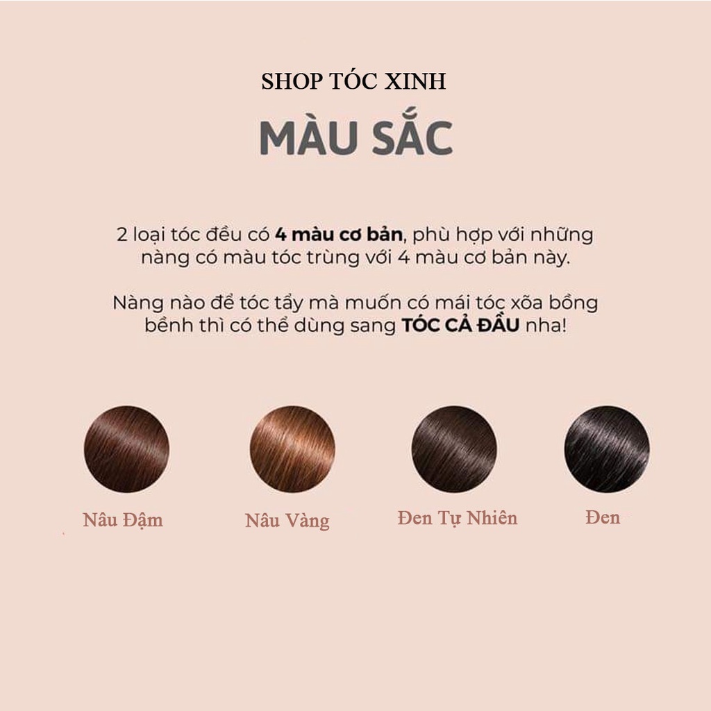 [TÓC THẬT]Tóc kẹp mái dài - Phong cách Hàn Quốc