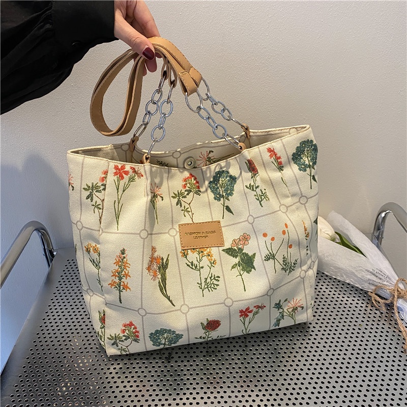 Túi đeo IELGY vai vải canvas cỡ lớn thời trang cho nữ