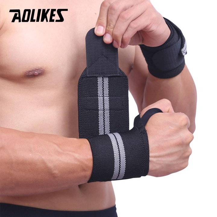 Băng Quấn Cổ Tay, Cuốn Cổ Tay Tập Gym AOLIKES A 1538 Dây Trợ Lực Bảo Vệ Hỗ Trợ Đẩy Tạ