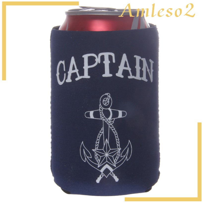 2PCS Neoprene Bottle Cooler Beer Bottle Insulator CAPTAIN FIRST MATE