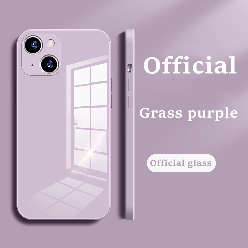 Ốp điện thoại silicon dẻo mặt kính màu trơn cho IPHONE 13 12 11 PRO MAX IX XR XS MAX