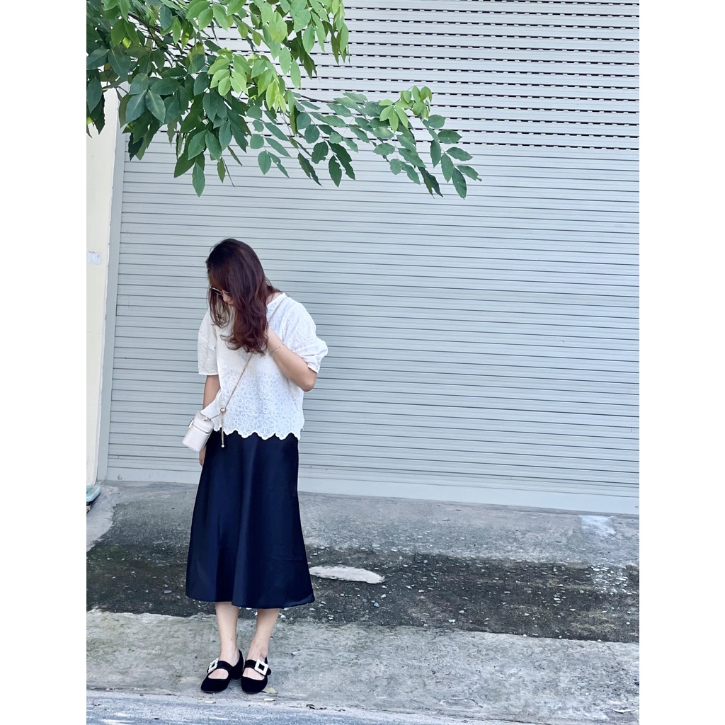 (HÀNG SẴN - HÌNH THẬT) Chân váy Satin - Chân váy Midi dáng dài - Nhiều màu lựa chọn