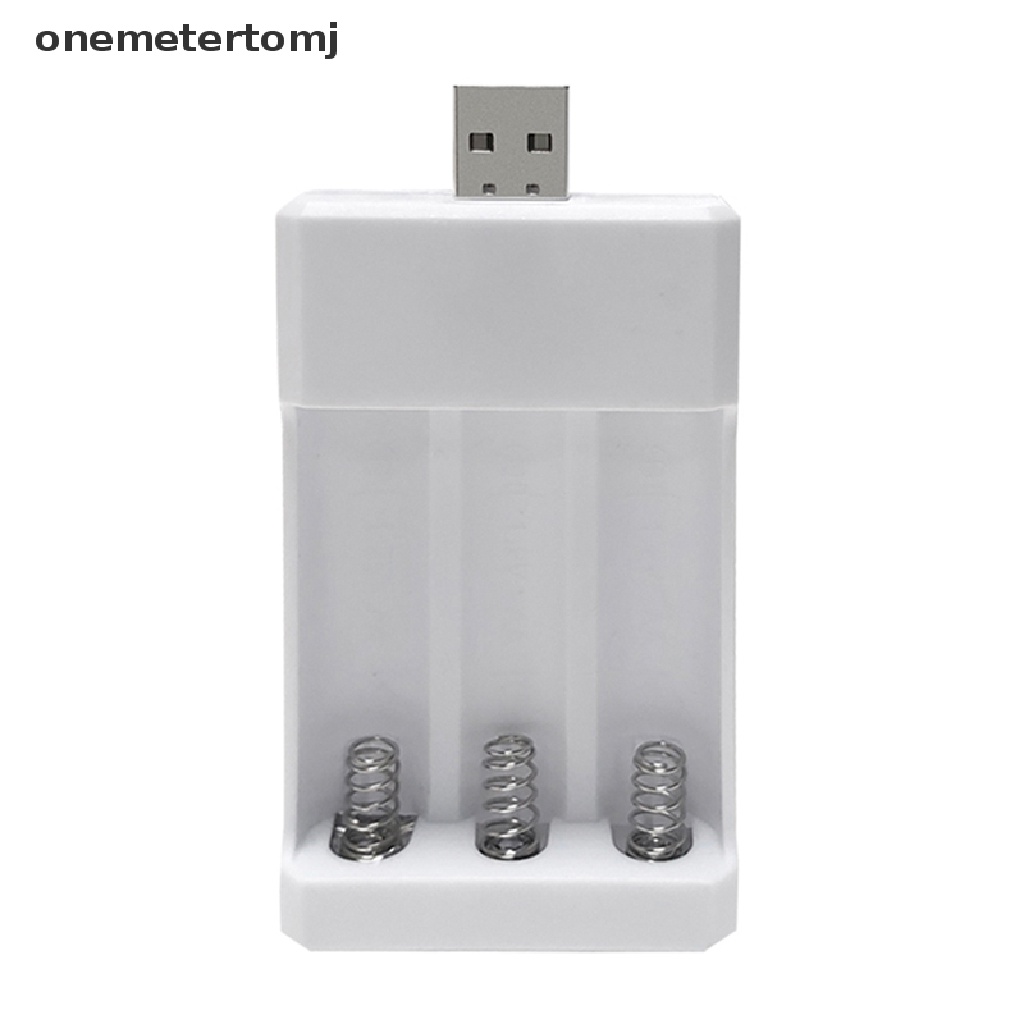 【onemetertomj】 3 Slots AAA/AA Charger USB Fast Charging Adapter Rechargeable Plug Case .