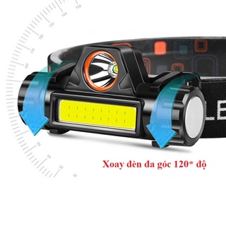 Đèn đội đầu mini siêu sáng, đèn pin đội đầu mini siêu sáng kèm pin + sạc