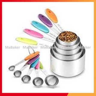Set 10 muỗng, thìa đo lường bằng thép không gỉ siêu cao cấp, siêu bền đẹp - MaBaker