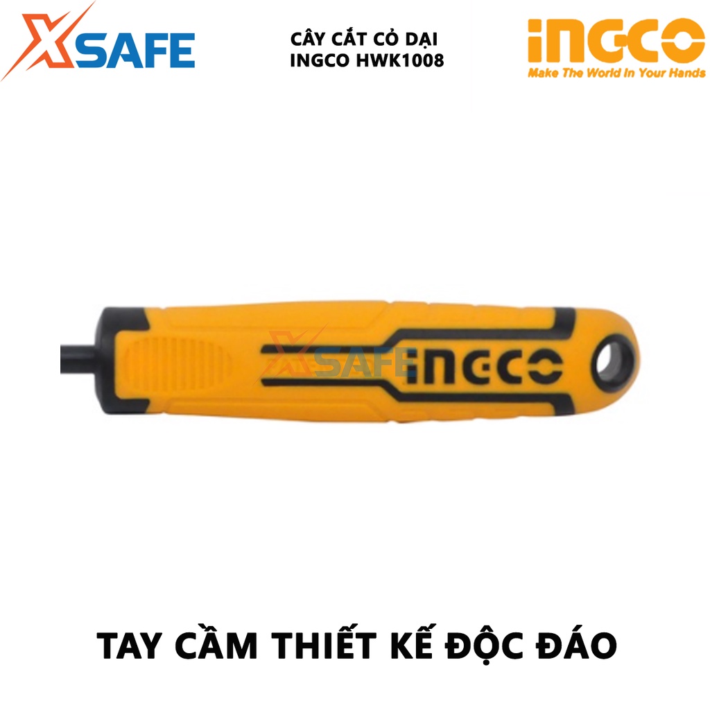 Cây cắt cỏ Ingco HWK1008 Lưỡi liềm cắt cỏ cầm tay, thép carbon, chiều dài 310mm, dùng làm vườn, cắt tỉa cỏ dại - [XSAFE]