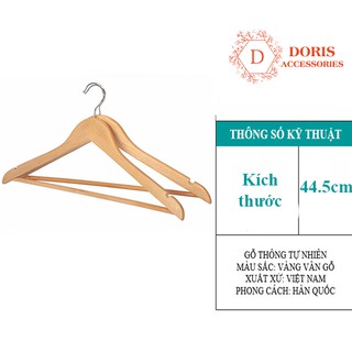 Móc treo quần áo gỗ cao cấp , chất lượng l Móc gỗ treo quần áo có rãnh Sơn bóng chống mối mọt