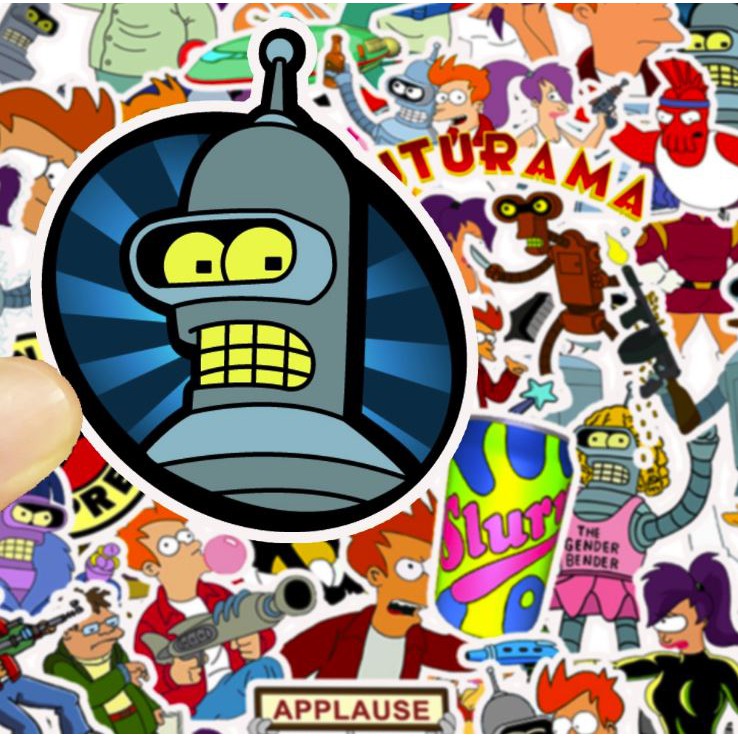 Sticker FUTURAMA nhựa PVC không thấm nước, dán nón bảo hiểm, laptop, điện thoại, Vali, xe, Cực COOL #156