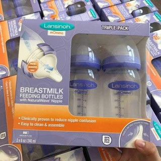 Bình sữa Lansinoh MOmma 160ml - 240ml S,M,L (không hộp)