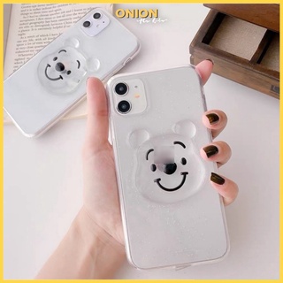 Ốp Onion gấu pooh trong suốt dẻo dành cho ip 11 12 Mini Pro Max 7 8 Plus X XsMax XR