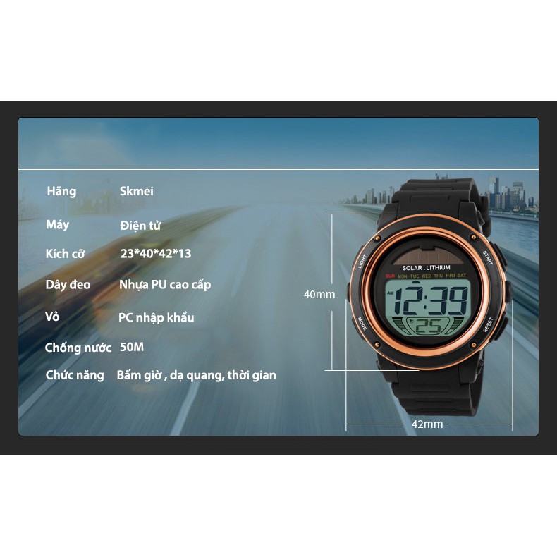 Đồng Hồ Nam SKMEI Dạng Kĩ Thuật Số, Đồng Hồ Thể Thao Năng Lượng Mặt Trời Không Lo Hết Pin, Đa Chức Năng | BigBuy360 - bigbuy360.vn