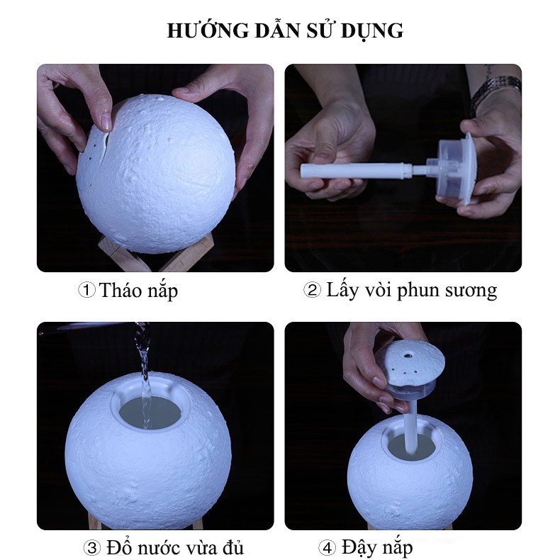 HÀNG CAO CẤP -  Đèn Ngủ Mắt Trăng Có Xông Tinh Dầu Loại Mới Xịn Xò 3 Chế Độ Ánh Sáng  - Hàng Cao Cấp