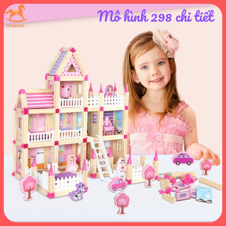Đồ chơi lắp ghép mô hình nhà gỗ 3D 298 chi tiết, mô hình dành cho bé gái MHN298