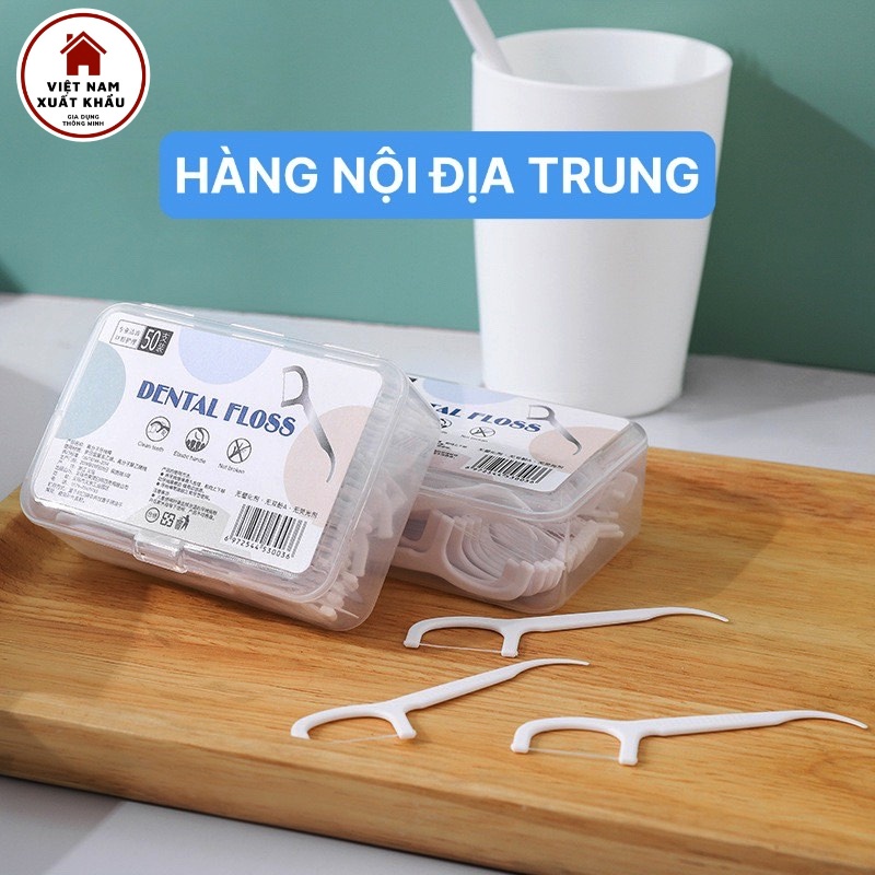 Tăm Chỉ Nha Khoa Sợi Chỉ Mảnh Dai Tiệt Trùng Chất Lượng Cao Bảo Vệ Răng Nướu